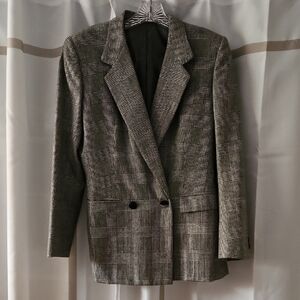Brioni Women's Checkered Blazer - Black and Gray